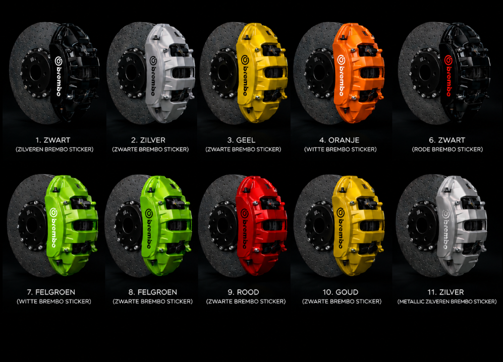 Brembo remklauwsticker set wit | zwart | rood | zilver |